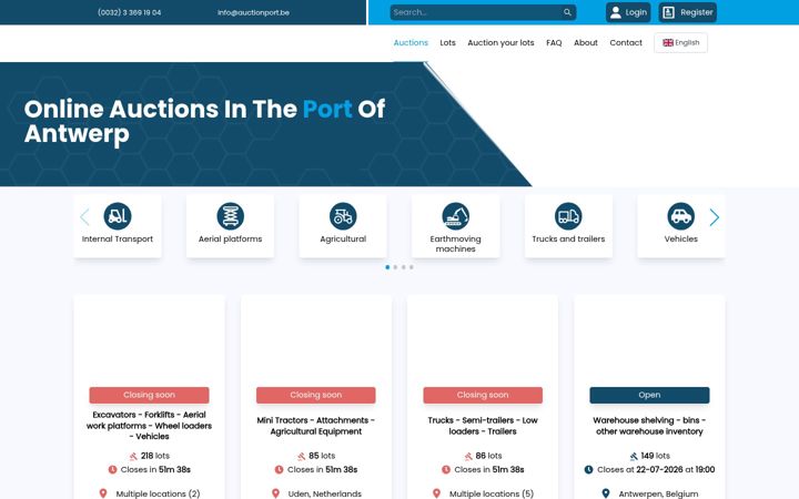 Screenshot of auctionport.be