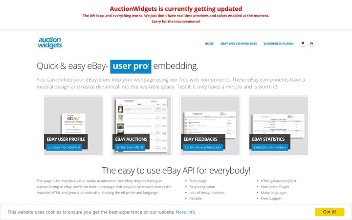 Screenshot of auctionwidgets.com