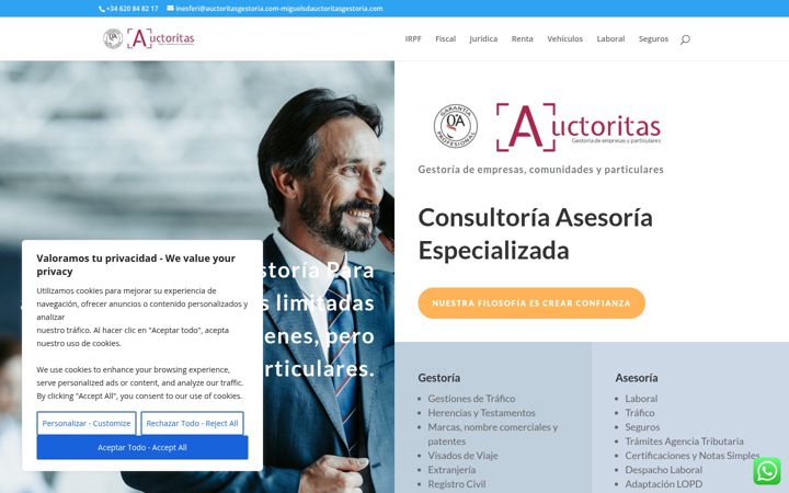 Екранна снимка на auctoritasgestoria.com