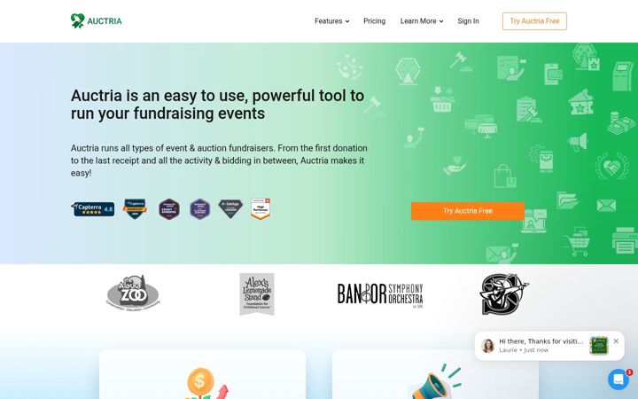 Posnetek zaslona auctria.com