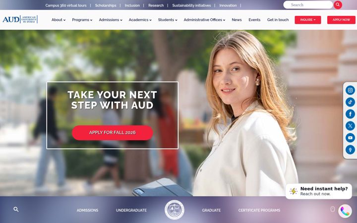 Screenshot of aud.edu