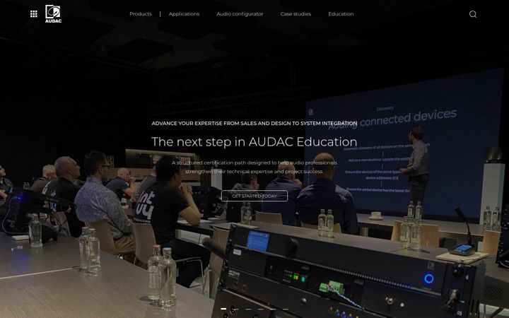 Screenshot van audac.eu