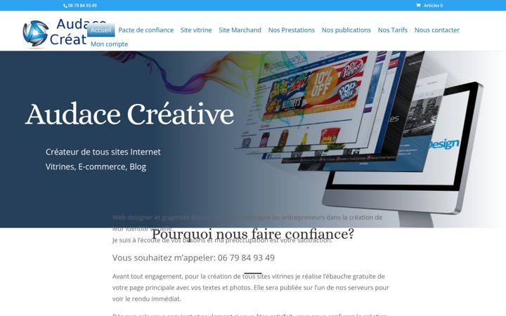 Screenshot van audace-creative.com