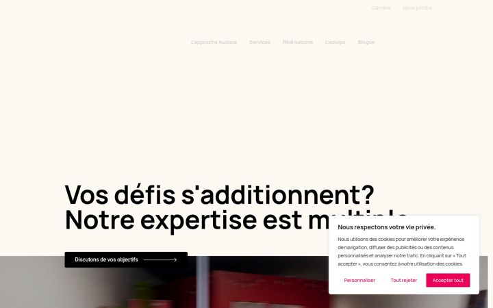 Screenshot van audace.ca