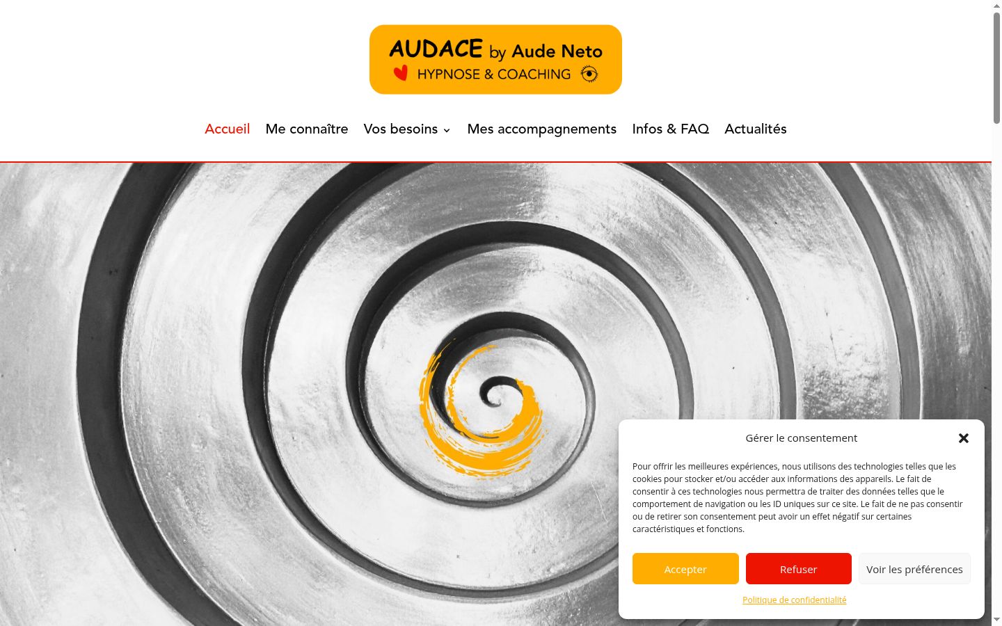 Screenshot del banner di consenso mostrato prima di qualsiasi interazione