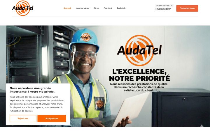 Screenshot van audacetel.com