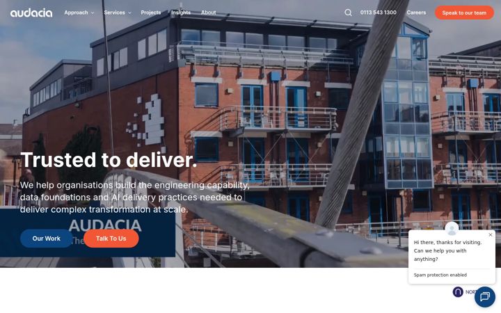Screenshot of audacia.co.uk