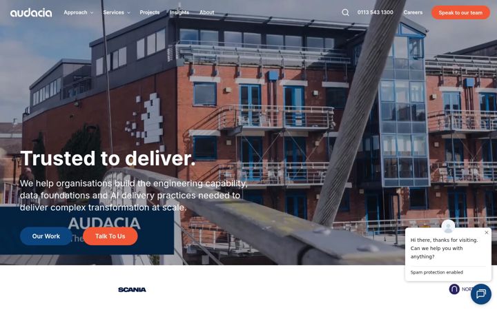 Screenshot of audaciamail.co.uk