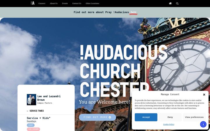Screenshot of audaciouschurchchester.com