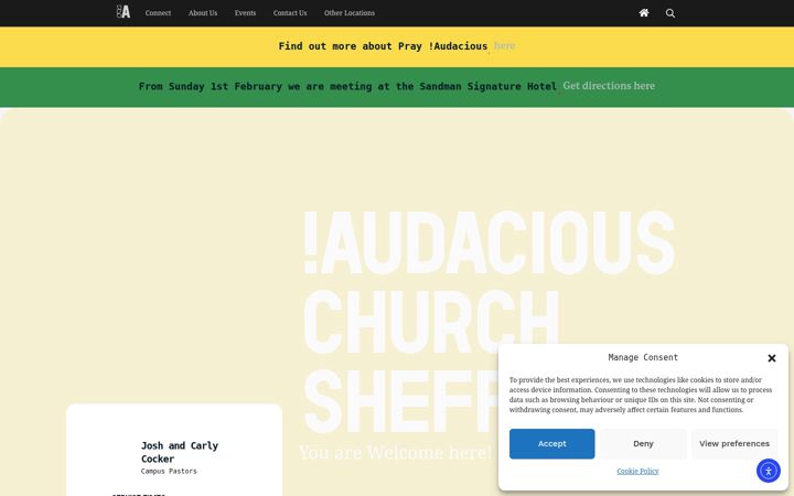 Екранна снимка на audaciouschurchsheffield.com
