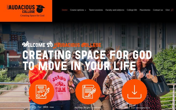 Screenshot of audaciouscollege.com