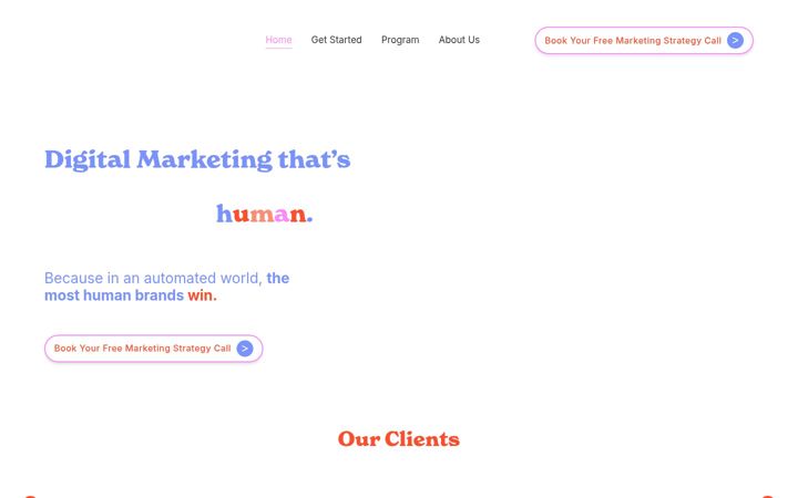 Kuvakaappaus sivustosta audaciouslyagency.com