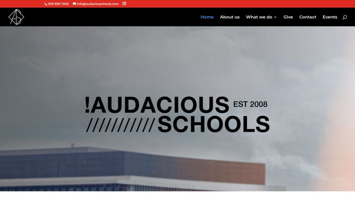 Kuvakaappaus sivustosta audaciousschools.com