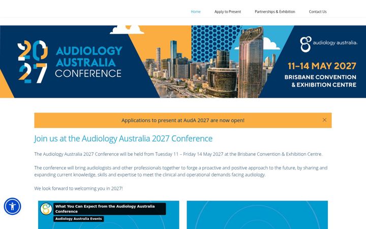 Kuvakaappaus sivustosta audaconference.com.au