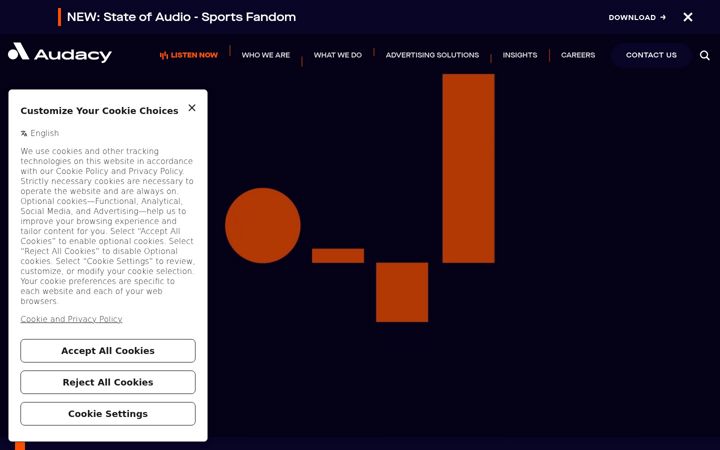 Screenshot of audacyinc.com