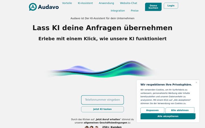Kuvakaappaus sivustosta audavo.com