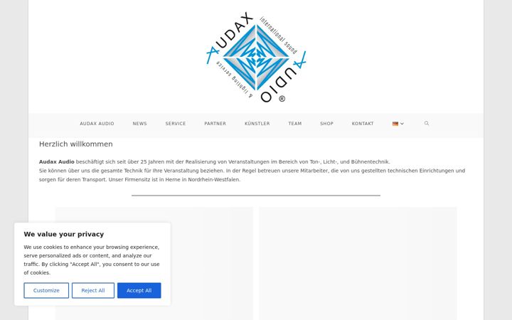 Screenshot von audax-audio.de