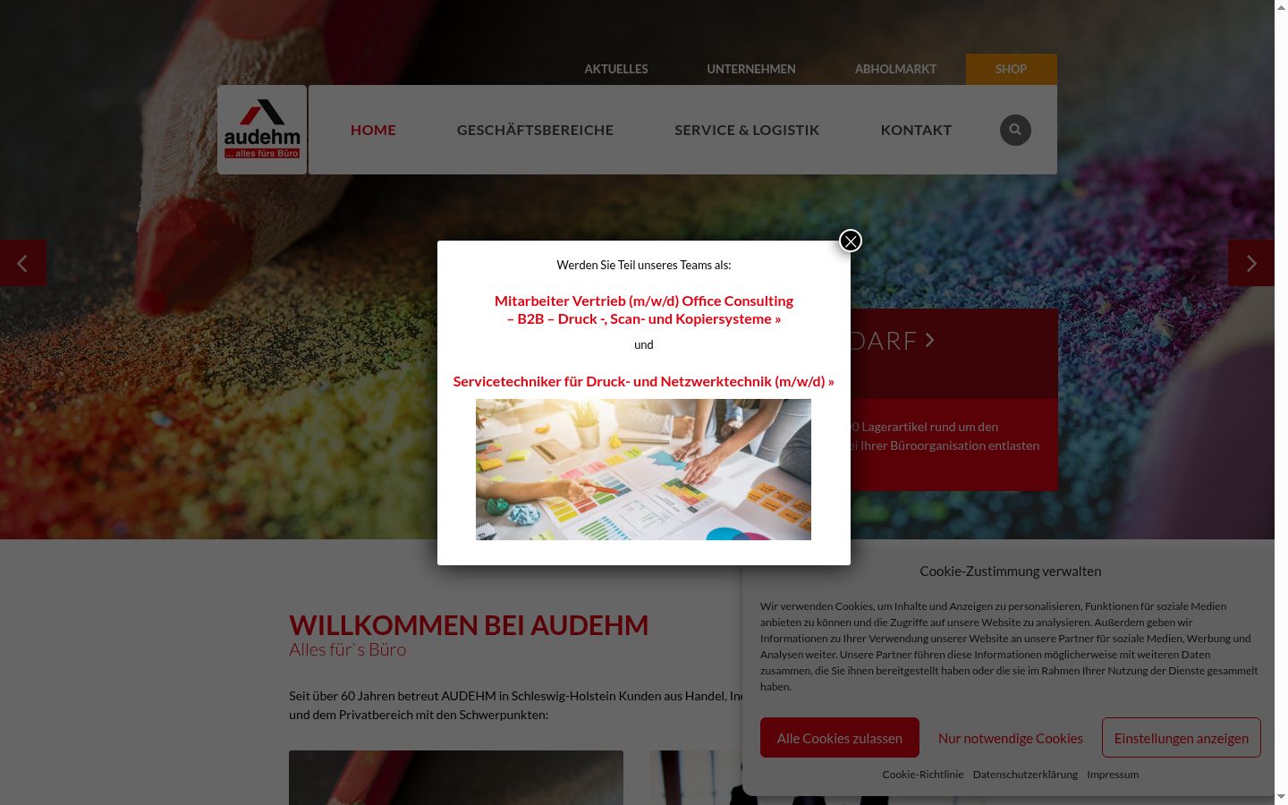 Screenshot van de toestemmingsbanner zoals getoond vóór enige interactie