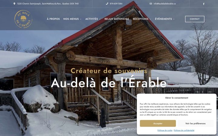 Screenshot of audeladelerable.ca