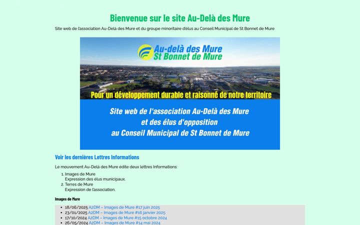 Screenshot of audeladesmure.fr