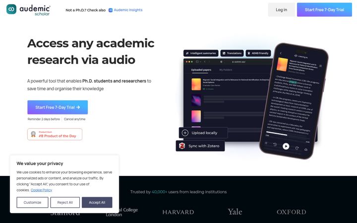 Screenshot of audemic.io