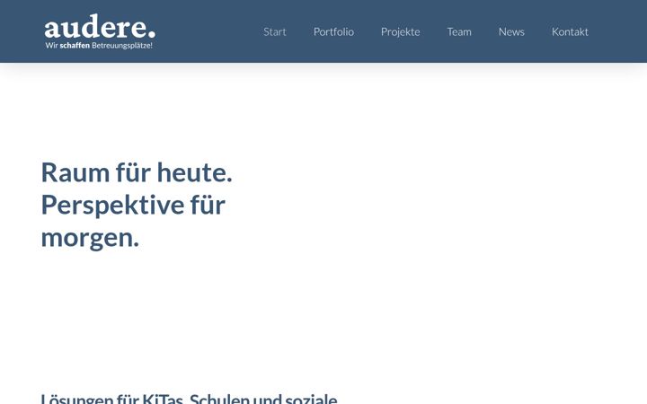 Screenshot of audere-kita-solutions.com