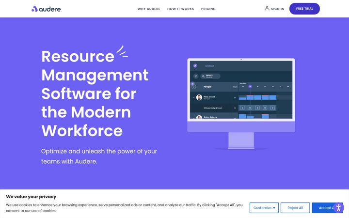Posnetek zaslona audere.com