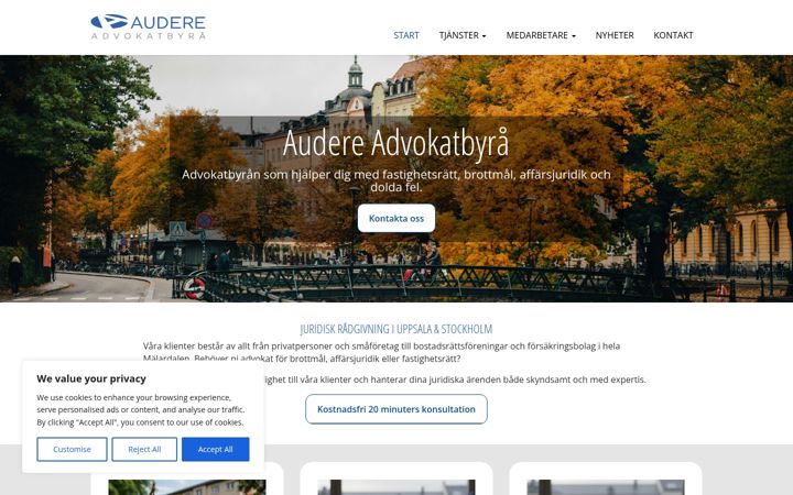 Screenshot of audere.se