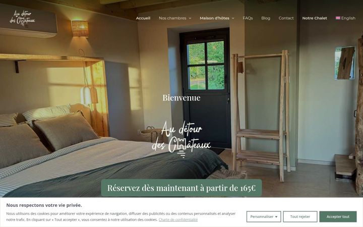 Captură de ecran a audetourdeschateaux.com