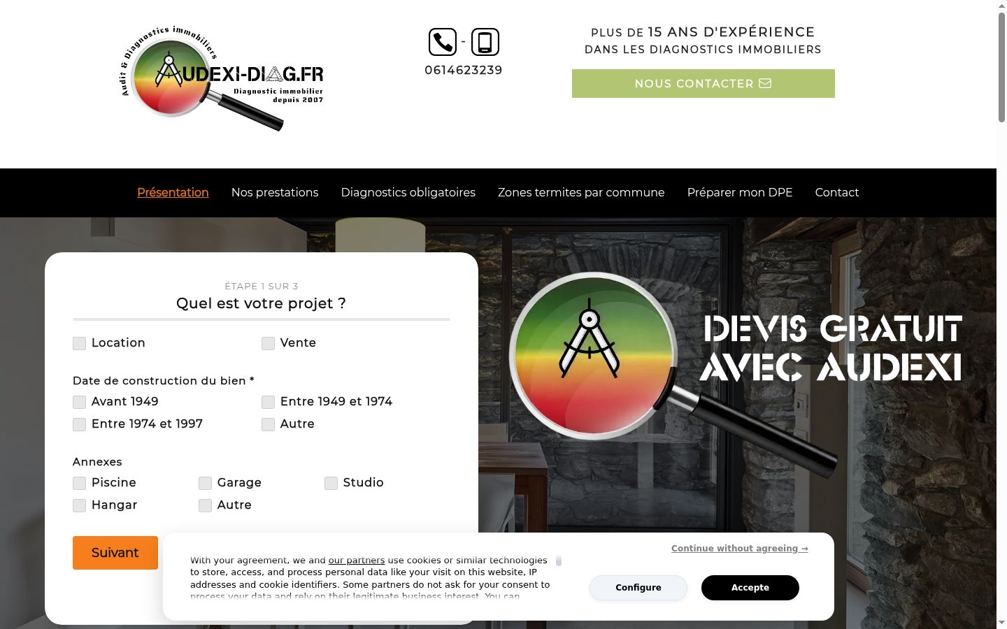 Screenshot des Einwilligungsbanners vor jeglicher Interaktion