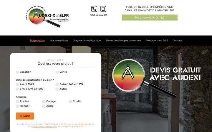 Ekrānuzņēmums no audexi-diag.fr