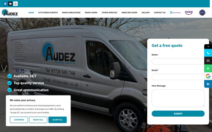 Screenshot of audez.co.uk