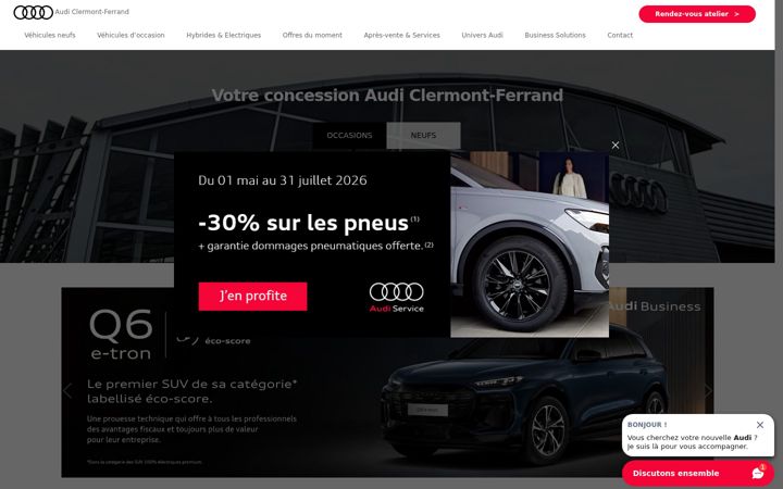 Captură de ecran a audi-clermontferrand.fr