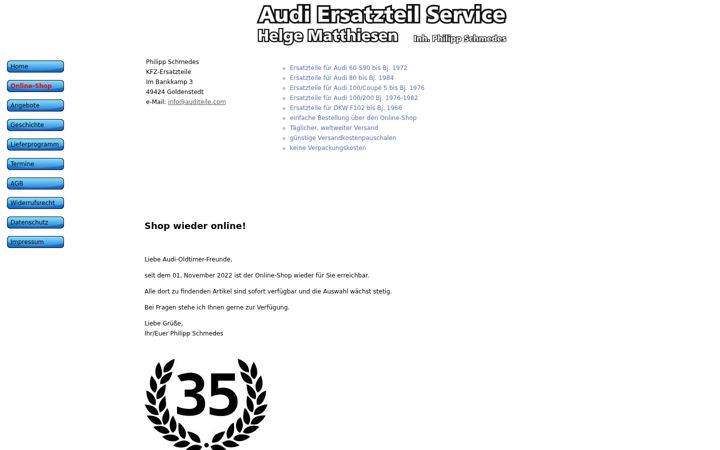 Screenshot of audi-ersatzteil-service.eu
