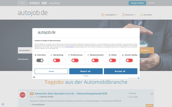 Screenshot of audi-karriere-autohaus.de