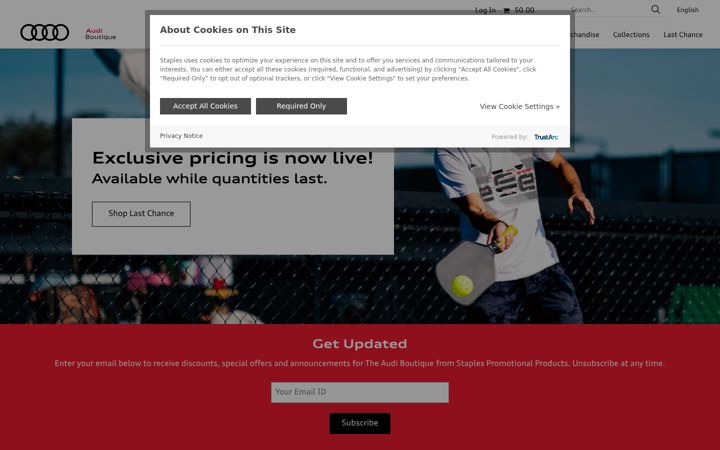 Screenshot of audi-merchandise.ca