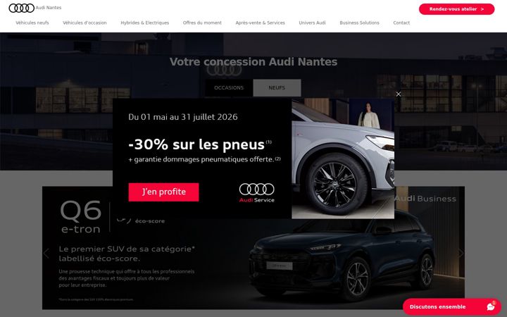 Captură de ecran a audi-nantes.fr
