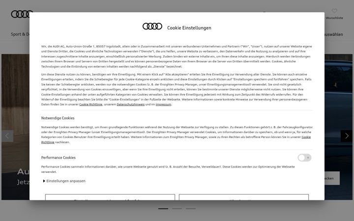 Screenshot of audi-shop.com