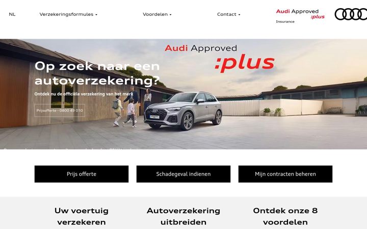 Ekraanipilt saidist audiapprovedplus-insurance.be