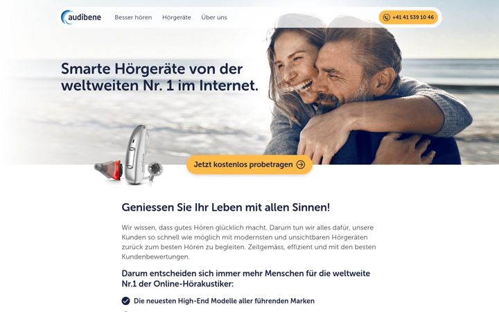 Ekraanipilt saidist audibene.ch