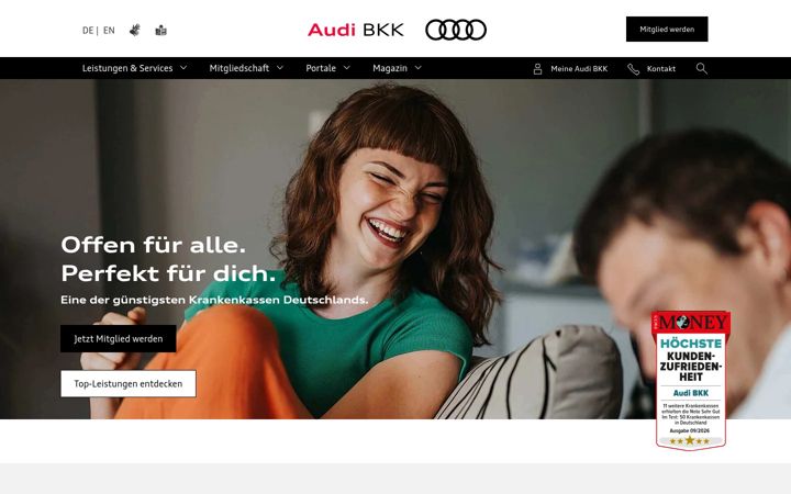 Screenshot of audibkk.de