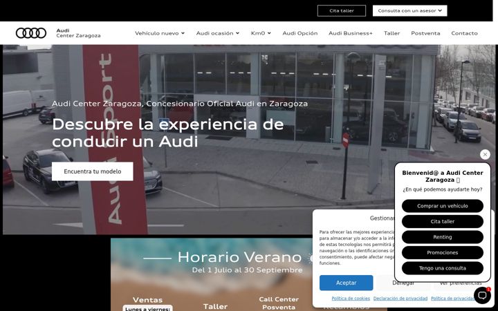 Screenshot of audicenterzaragoza.com