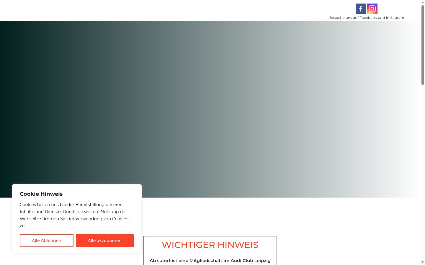 Screenshot des Einwilligungsbanners vor jeglicher Interaktion