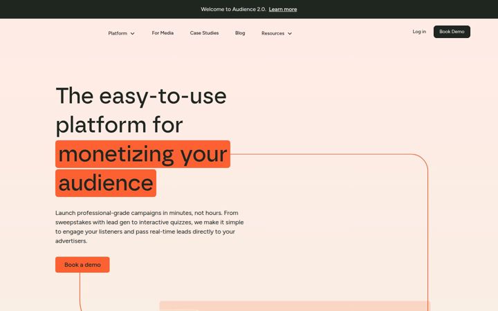 Screenshot von audience.io