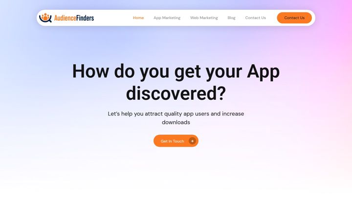 Screenshot of audiencefinders.com