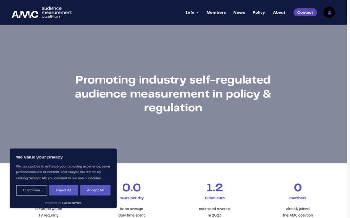 Screenshot van audiencemeasurementcoalition.eu
