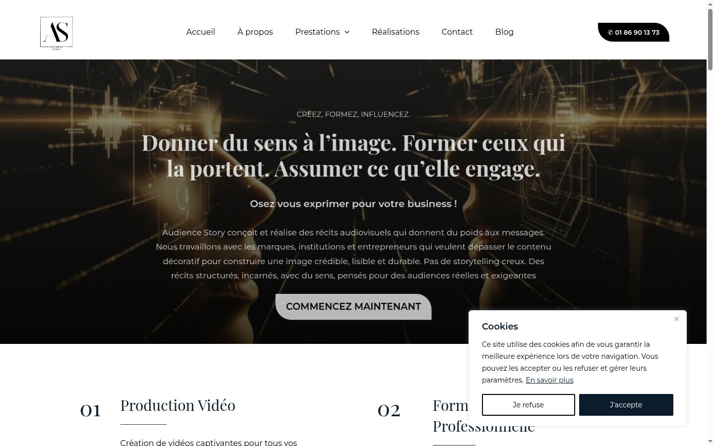 Screenshot del banner di consenso mostrato prima di qualsiasi interazione