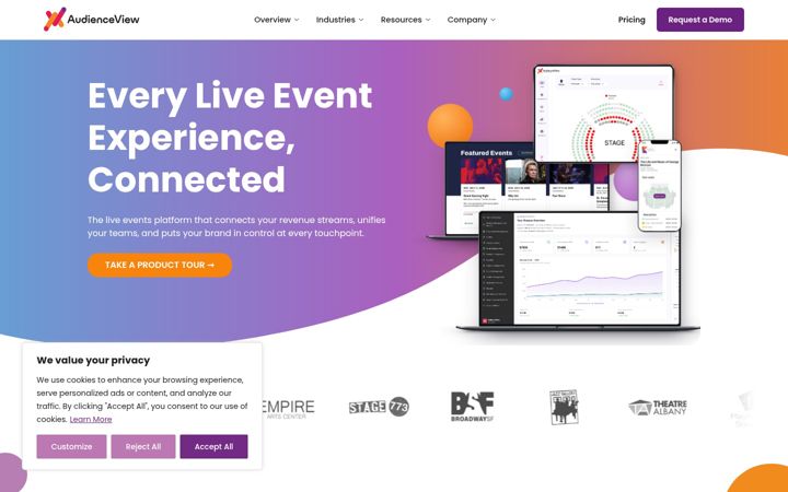 Screenshot van audienceview.com