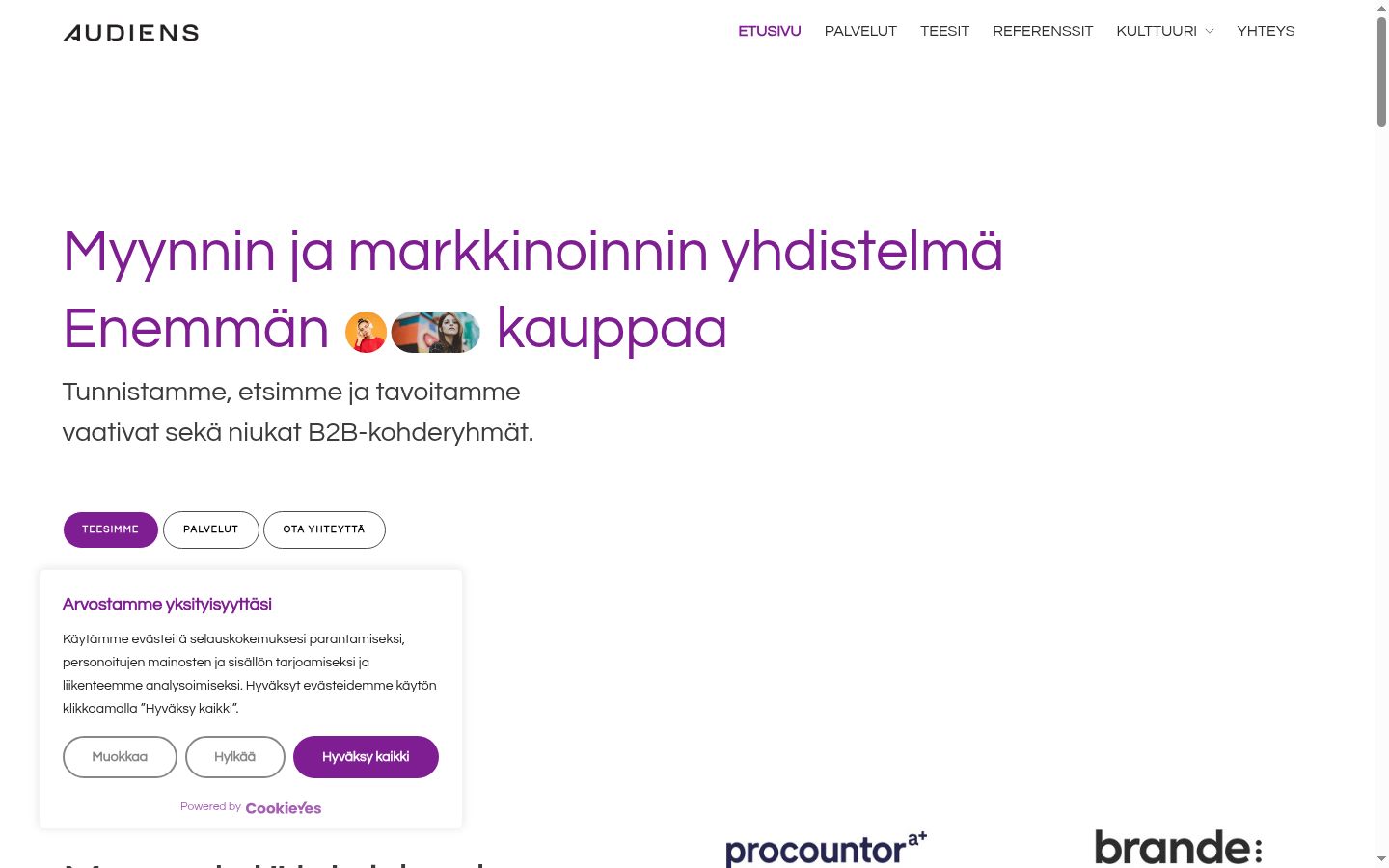 Capture d'écran de la bannière de consentement affichée avant toute interaction