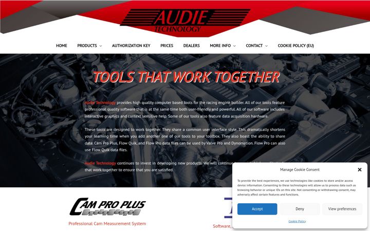 Screenshot van audietech.com